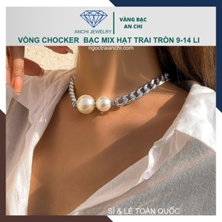 Vòng cổ ngọc trai nam, dây chuyền ngọc trai nam dáng choker mã 914AC1600