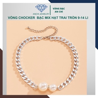Vòng cổ ngọc trai nam, dây chuyền ngọc trai nam dáng choker mã 914AC1600