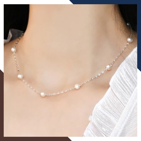 Dây chuyền ngọc trai nữ bạc thật đẹp mã 67D80T220