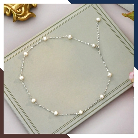 Dây chuyền ngọc trai nữ bạc thật đẹp mã 67D80T220