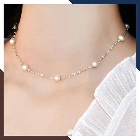 Dây chuyền ngọc trai nữ bạc thật đẹp mã 67D80T220