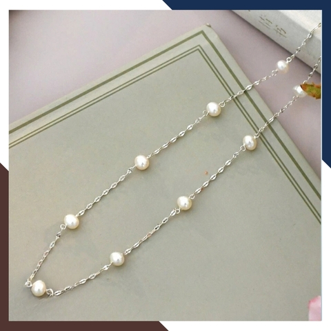 Dây chuyền ngọc trai nữ bạc thật đẹp mã 67D80T220