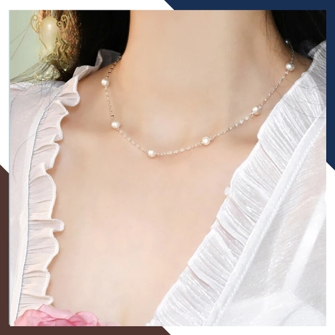 Dây chuyền ngọc trai nữ bạc thật đẹp mã 67D80T220