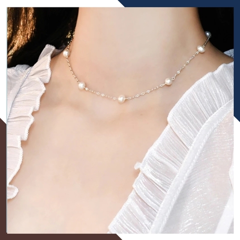 Dây chuyền ngọc trai nữ bạc thật đẹp mã 67D80T220