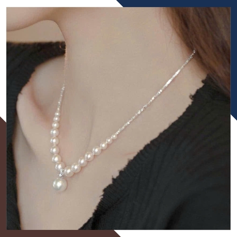 Dây chuyền ngọc trai phối hạt bạc DCNT40 – Thiết kế tinh xảo, tôn vinh vẻ đẹp thanh lịch