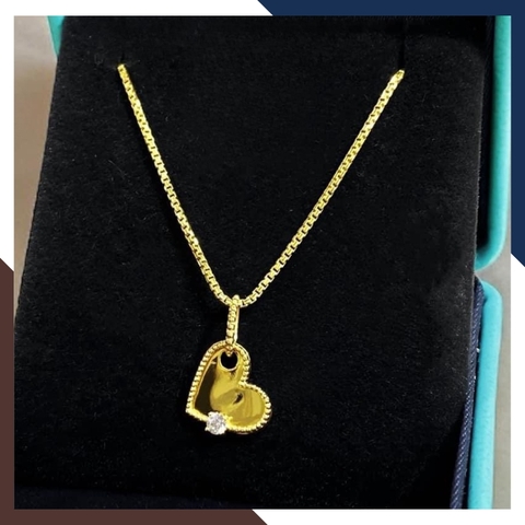 Dây Chuyền Trái Tim Vàng Tây 10k Cho Nữ DCVN385 – Quà Sinh Nhật Ý Nghĩa Tặng Bạn Gái