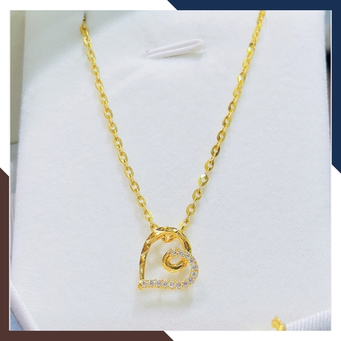 Dây Chuyền Trái Tim Vàng Tây 10k Cho Nữ DCVN390 – Quà Tặng Bạn Gái Ý Nghĩa