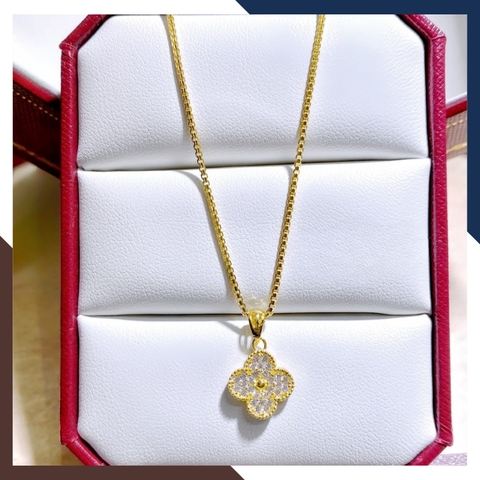 Dây Chuyền Vàng Cỏ 4 Lá Cho Nữ Đẹp Mọi Góc Nhìn DCVN200 | Vàng Tây 10k