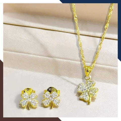 Dây Chuyền Vàng Cỏ 4 Lá Cho Nữ DCVN356 – Thu Hút Tài Lộc, May Mắn & Bình An