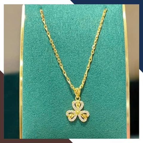 Dây Chuyền Vàng Cỏ 4 Lá Cho Nữ DCVN356 – Thu Hút Tài Lộc, May Mắn & Bình An