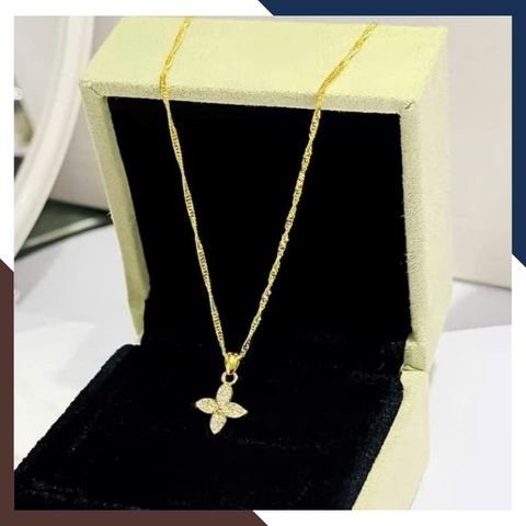 Dây Chuyền Vàng Cỏ 4 Lá Cho Nữ DCVN356 – Thu Hút Tài Lộc, May Mắn & Bình An