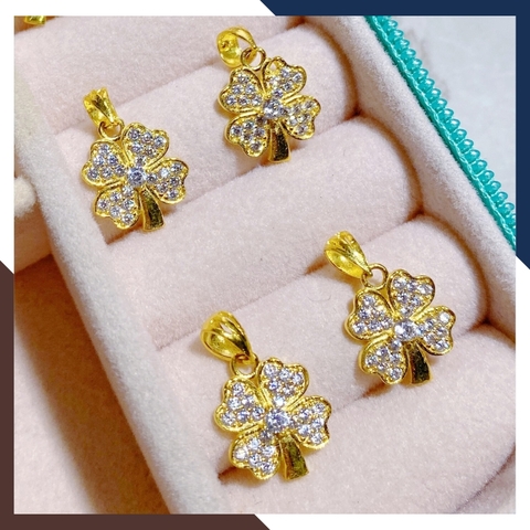 Dây chuyền cỏ 4 lá vàng tây 10k cho nữ đẹp mã D50M19