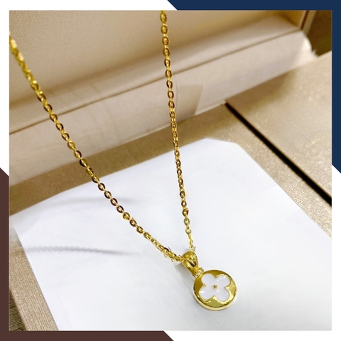 Dây Chuyền Vàng Cỏ 4 Lá Màu Đen, Đỏ, Trắng Cho Nữ Trẻ Trung DCVN207 | Vàng Tây 10k