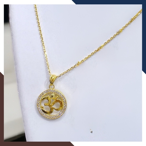 Dây chuyền vàng nữ mặt chữ Om mã TL7528 | vàng tây 10k