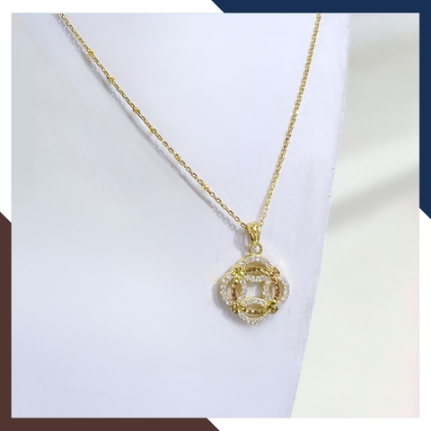 Dây chuyền vàng nữ mặt kim tiền TL7536 | vàng tây 10k