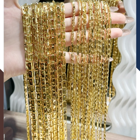 Dây chuyền vàng nam 3 chỉ, dây chuyền hộp chữ nhật bằng vàng tây 10k cho nam mã TL271