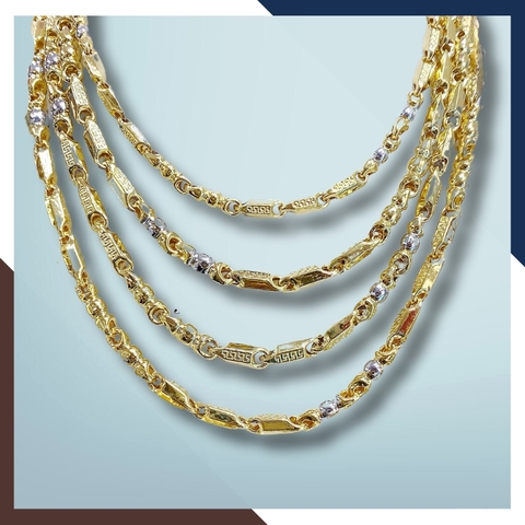 Dây chuyền vàng nam 3 chỉ, dây chuyền vàng tây 10k khúc bi khúc hoả tiễn 2 màu mã TL325