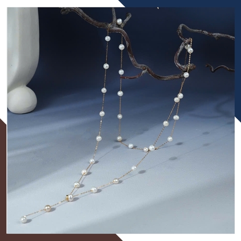 Dây chuyền vàng ngọc trai dài 90cm DCNT39 – Sang trọng & quý phái