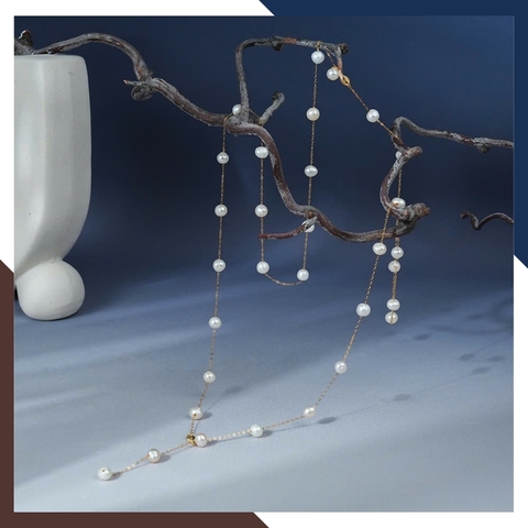 Dây chuyền vàng ngọc trai dài 90cm DCNT39 – Sang trọng & quý phái