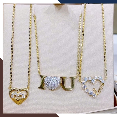 Dây Chuyền Vàng Nữ Mặt Trái Tim Chữ LOVE DCVN229 | Vàng Tây 10k