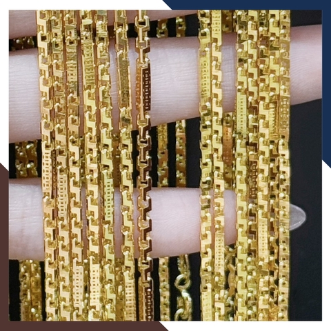 Dây chuyền vàng tây nam nữ 10k 2 chỉ kiểu chữ cong ống trúc DCVN60