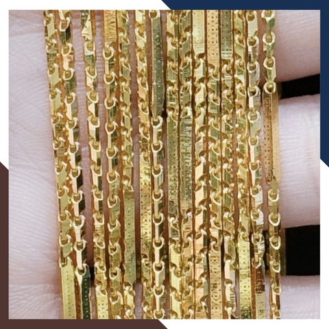 Dây chuyền vàng tây nam nữ 10k 2 chỉ kiểu chữ cong ống trúc DCVN60