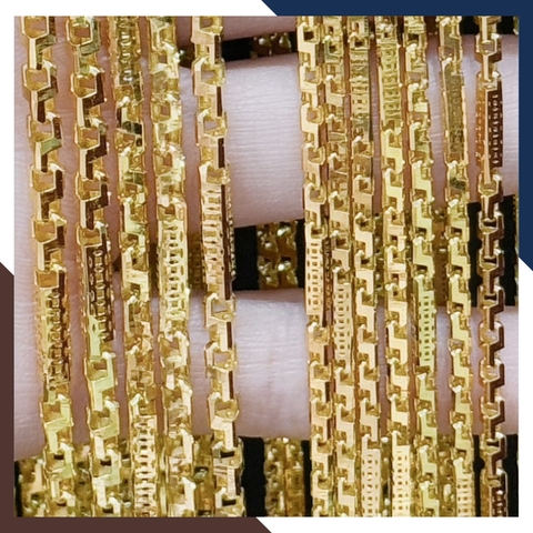 Dây chuyền vàng tây nam nữ 10k 2 chỉ kiểu chữ cong ống trúc DCVN60