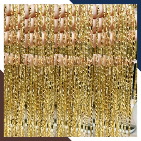 Dây chuyền vàng tây 10k 2 chỉ cho nam nữ, mẫu khúc chữ cong khúc trụ rỗng mã TL183