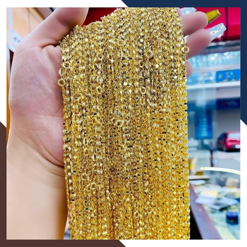 Dây chuyền vàng tây 10k mặt đá CZ 6mm cho nữ đẹp mã D34M15