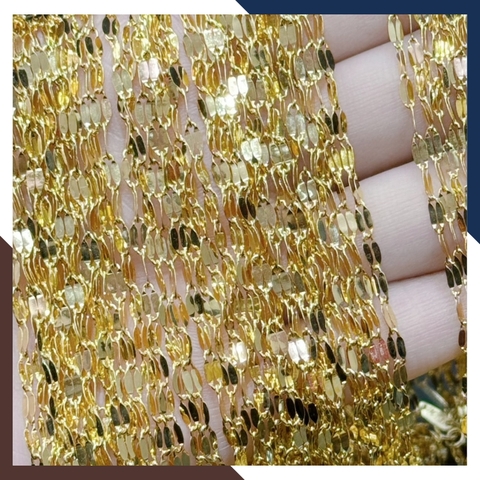 Dây chuyền vàng tây 10k mẫu lá me trơn không mặt nhỏ xinh cho nữ mã TL55