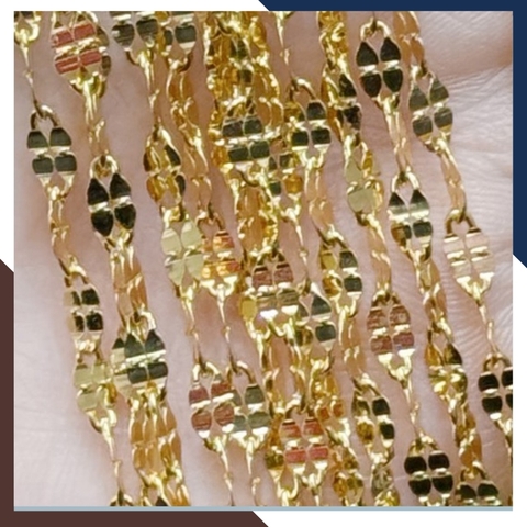 Dây chuyền vàng tây 10k mẫu lá xoắn trơn không mặt đẹp cho nữ mã TL85