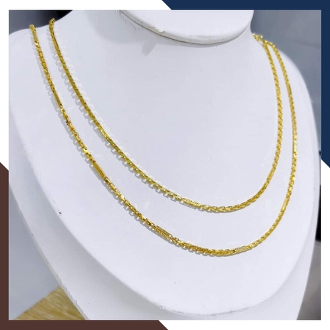 Dây chuyền vàng tây 10k nam 1,5 chỉ kiểu khúc chữ cong khúc hỏa tiễn mã TL155