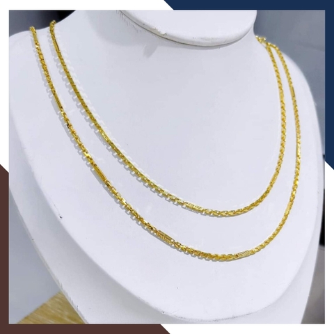 Dây chuyền vàng tây 10k nam 1,5 chỉ kiểu khúc chữ cong khúc hỏa tiễn mã TL155