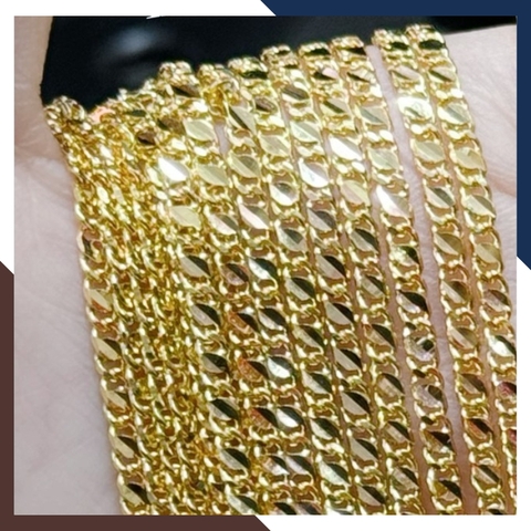 Dây chuyền vàng tây nam nữ 10k bản dẹt trơn không mặt mã TL204