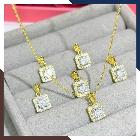 Dây Chuyền Vàng Tây Nữ 10k Đính Đá CZ DCVN261 – Sáng Lấp Lánh Như Kim Cương