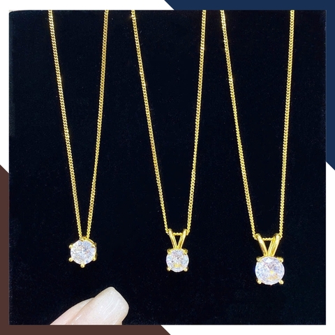 Dây Chuyền Vàng Tây Nữ 10k Đính Đá CZ DCVN261 – Sáng Lấp Lánh Như Kim Cương
