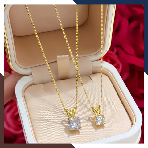 Dây Chuyền Vàng Tây Nữ 10k Đính Đá CZ DCVN261 – Sáng Lấp Lánh Như Kim Cương