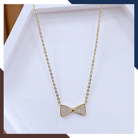 Dây Chuyền Vàng Tây Nữ 10k Mặt Hình Nơ DCVN252 – Tạo Điểm Nhấn Nhẹ Nhàng & Nữ Tính