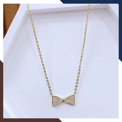 Dây Chuyền Vàng Tây Nữ 10k Mặt Hình Nơ DCVN252 – Tạo Điểm Nhấn Nhẹ Nhàng & Nữ Tính