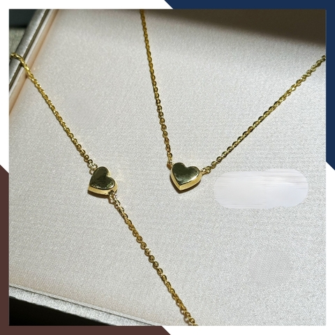 Dây chuyền vàng tây nữ 10k liền mặt hình trái tim trẻ trung xinh đẹp mã TL59