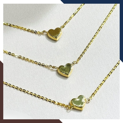 Dây chuyền vàng tây nữ 10k liền mặt hình trái tim trẻ trung xinh đẹp mã TL59