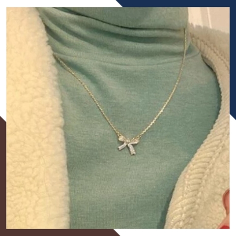 Dây Chuyền Vàng Tây Nữ 10k Mặt Nơ Dịu Dàng & Duyên Dáng DCVN376