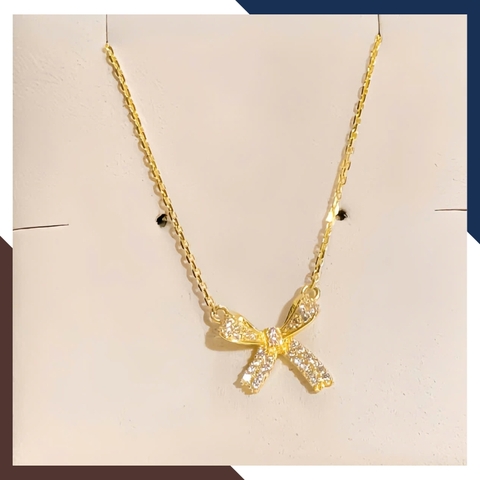 Dây Chuyền Vàng Tây Nữ 10k Mặt Nơ Dịu Dàng & Duyên Dáng DCVN376