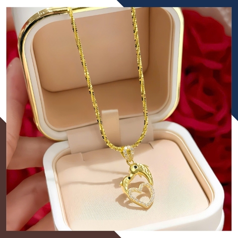 Dây Chuyền Vàng Tây Nữ 10k Mặt Trái Tim DCVN233 – Món Quà Ý Nghĩa Cho Bạn Gái