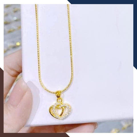 Dây Chuyền Vàng Tây Nữ 10k Mặt Trái Tim DCVN233 – Món Quà Ý Nghĩa Cho Bạn Gái