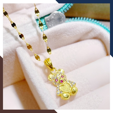 Dây chuyền vàng tây nữ 10k mặt hình con gấu mã D33M26