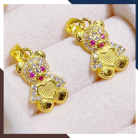 Dây chuyền vàng tây nữ 10k mặt hình con gấu mã D33M26