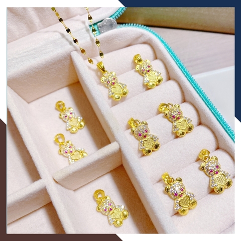 Dây chuyền vàng tây nữ 10k mặt hình con gấu mã D33M26