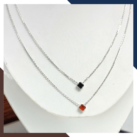 Dây Chuyền Vàng Trắng Cỏ 4 Lá Cho Nữ DCVN190 – Nhập Khẩu Hàn Quốc