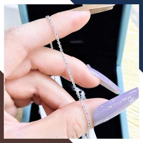 Dây Chuyền Vàng Trắng Nữ 10k DCVN329 – Mẫu Trơn Đơn Giản, Bền Đẹp Với Thời Gian